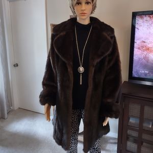 Faux Fur Coat. Small but will fit Medium. Exc. Condition.